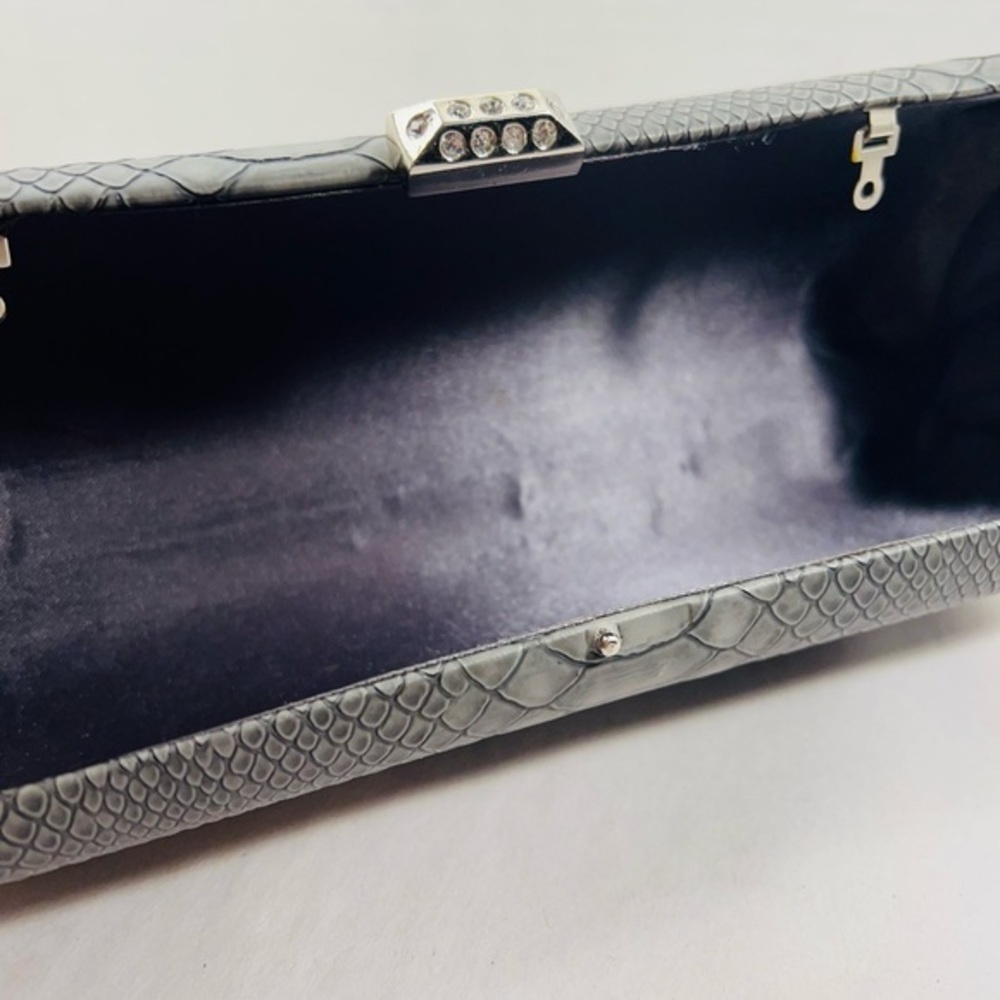 Beautiful Python Textured Clutch With Diamond/ Si… - image 6